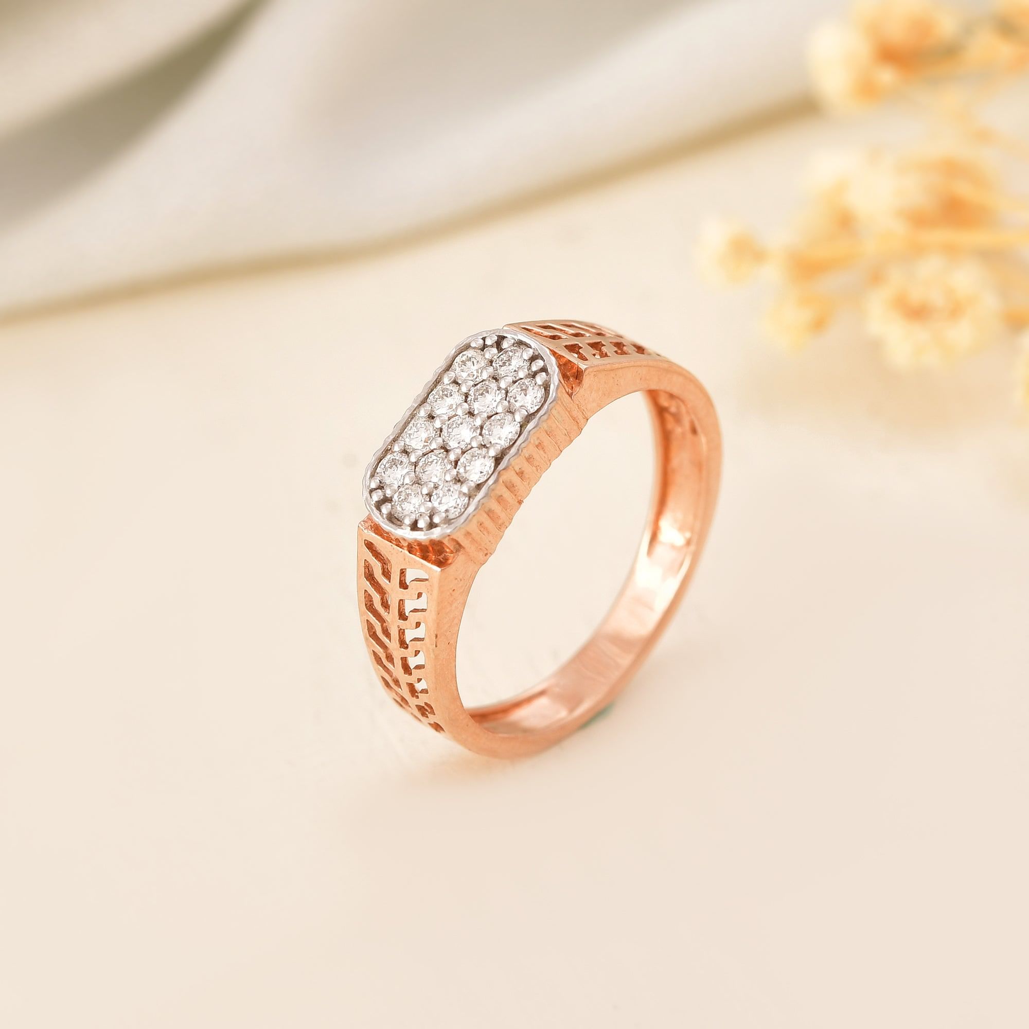 Enduraglow: Round Diamond Daily Wear Ring For Men