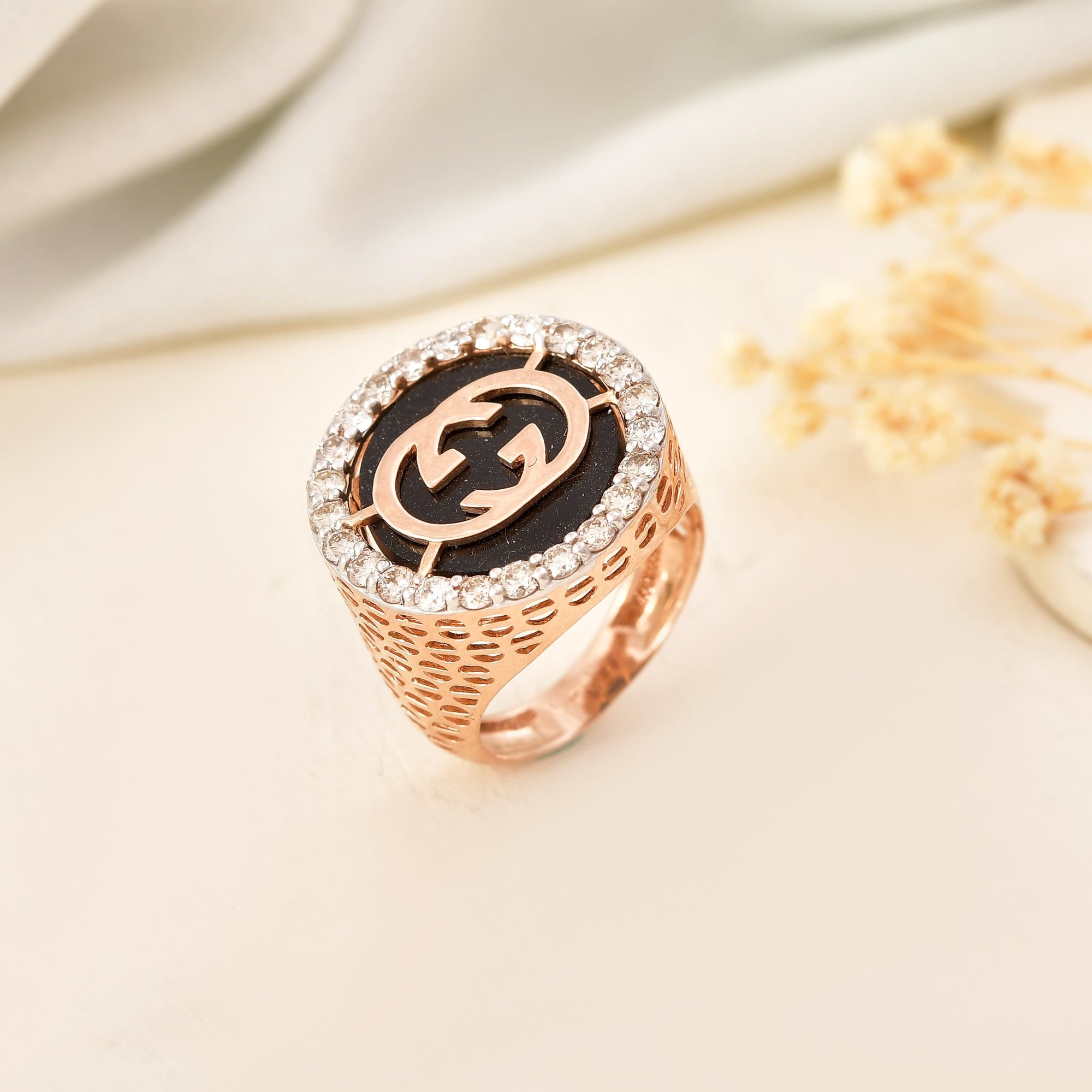 Onyx Vow: Timeless Designer Ring With A Dark Elegance