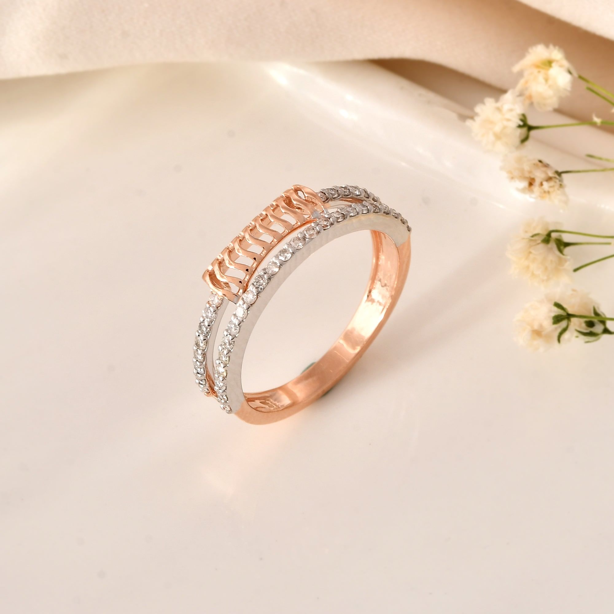 Everyday Sparkle: Classic Ladies Ring With Round Diamond Accents