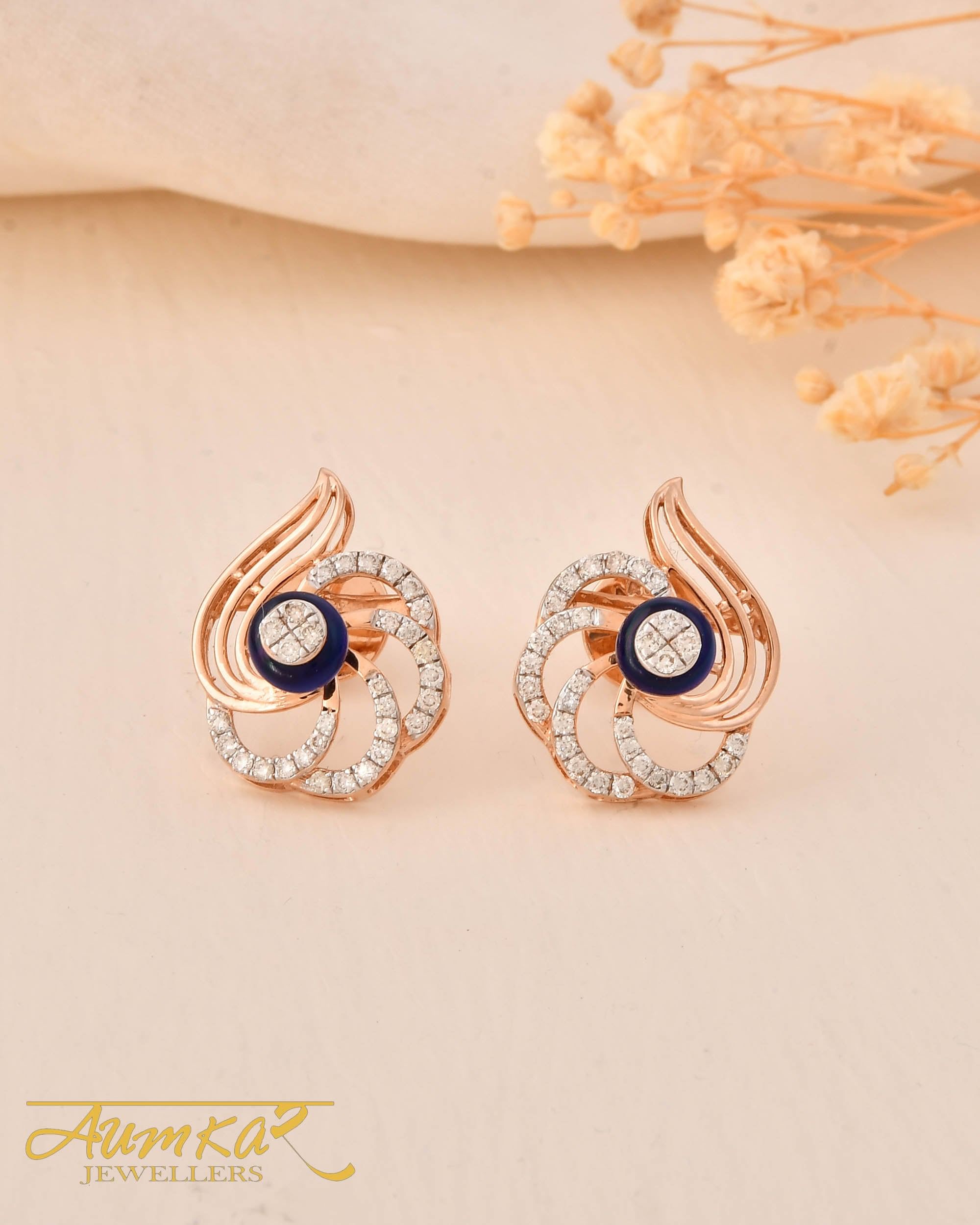 Designer Pendent Set With Royal Blue Stone And Diamonds